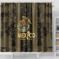 Custom Mexico Football Shower Curtain 2025 El Tri Champions Gold Color - Wonder Print Shop