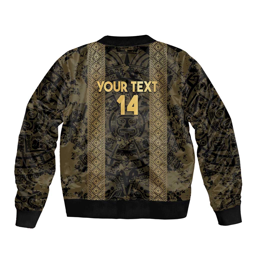 Custom Mexico Football Sleeve Zip Bomber Jacket 2025 El Tri Champions Gold Color - Wonder Print Shop
