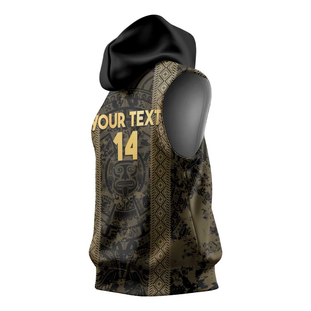 Custom Mexico Football Sleeveless Hoodie 2025 El Tri Champions Gold Color - Wonder Print Shop