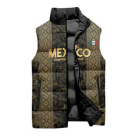 Custom Mexico Football Sleeveless Puffer Jacket 2025 El Tri Champions Gold Color - Wonder Print Shop