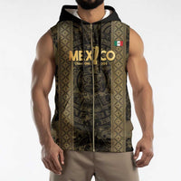 Custom Mexico Football Sleeveless Zip Hoodie 2025 El Tri Champions Gold Color - Wonder Print Shop