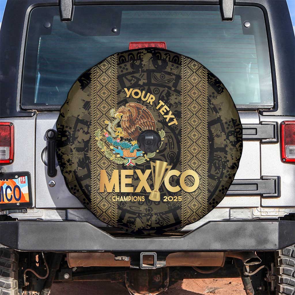 Custom Mexico Football Spare Tire Cover 2025 El Tri Champions Gold Color - Wonder Print Shop