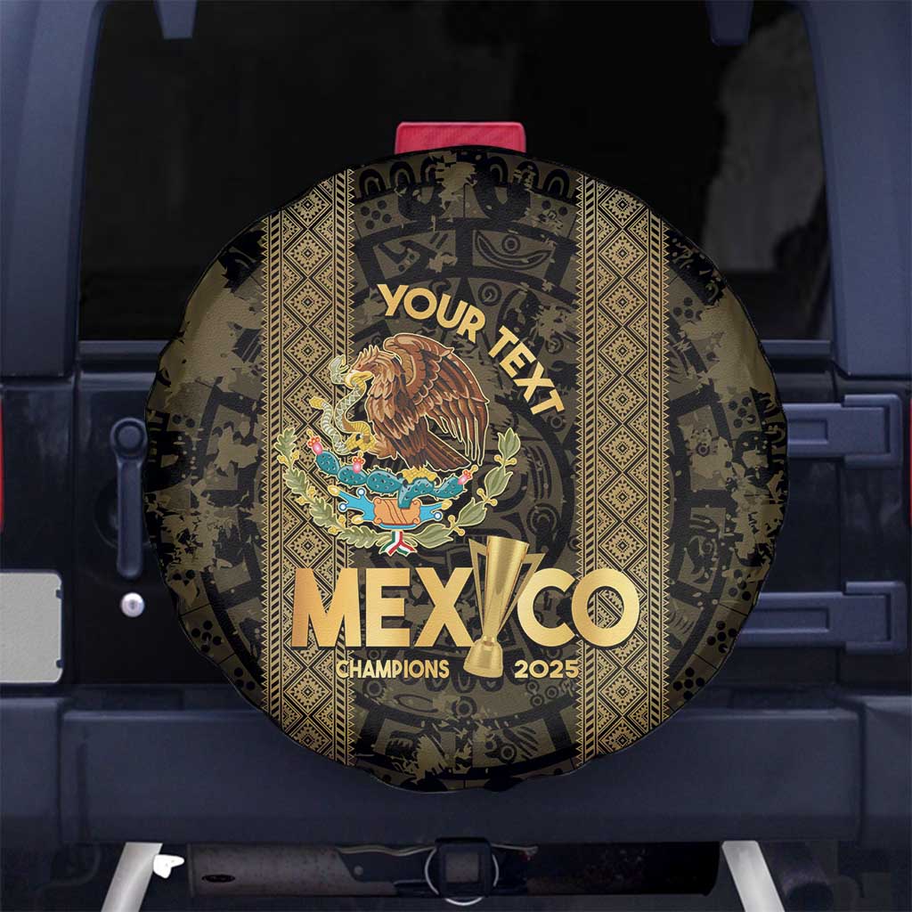 Custom Mexico Football Spare Tire Cover 2025 El Tri Champions Gold Color - Wonder Print Shop
