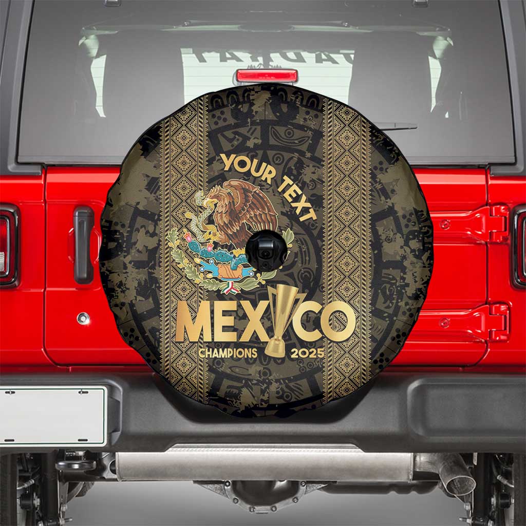 Custom Mexico Football Spare Tire Cover 2025 El Tri Champions Gold Color - Wonder Print Shop