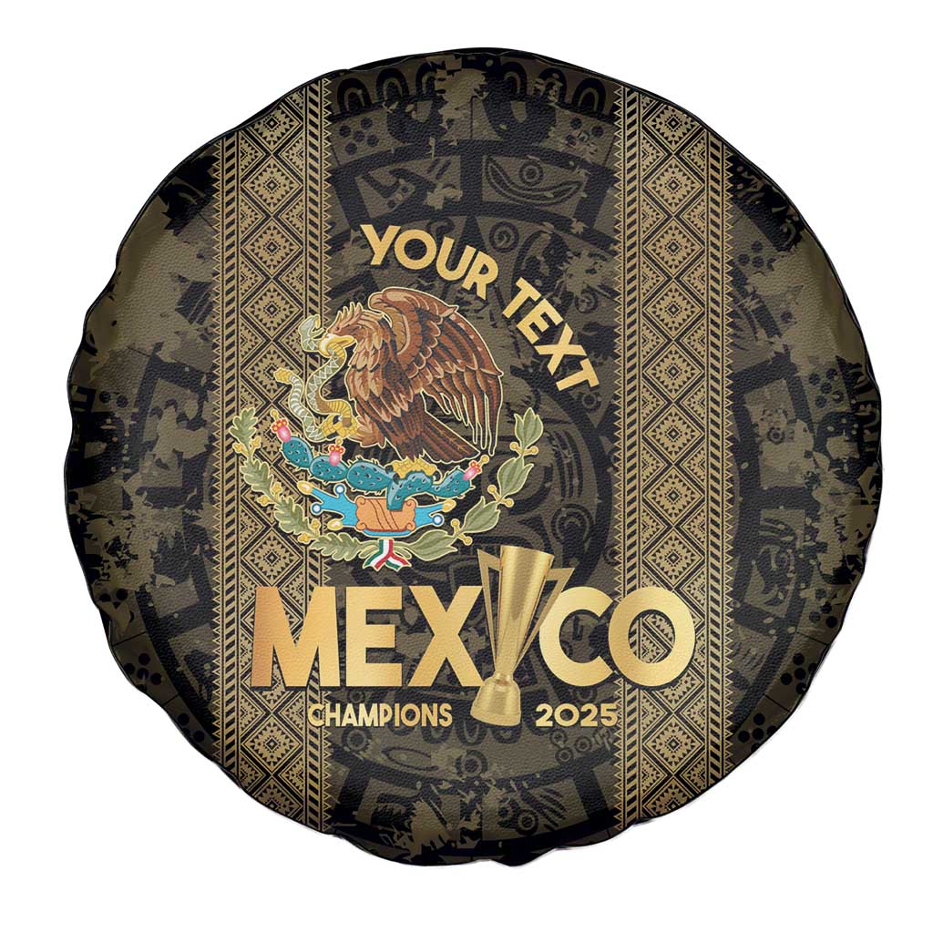 Custom Mexico Football Spare Tire Cover 2025 El Tri Champions Gold Color - Wonder Print Shop