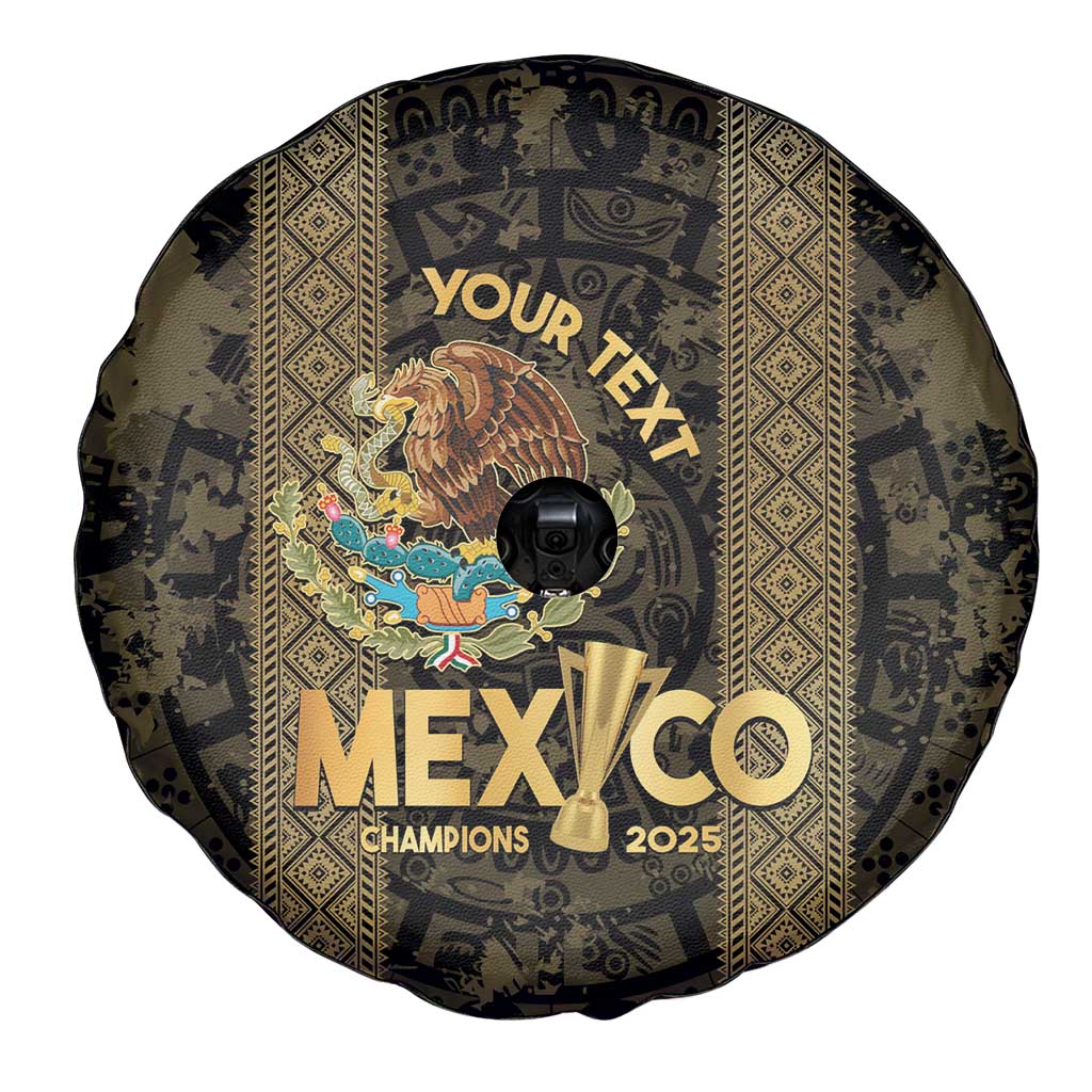 Custom Mexico Football Spare Tire Cover 2025 El Tri Champions Gold Color - Wonder Print Shop