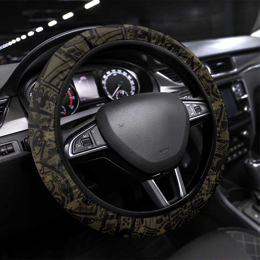 Mexico Football Steering Wheel Cover 2025 El Tri Champions Gold Color - Wonder Print Shop