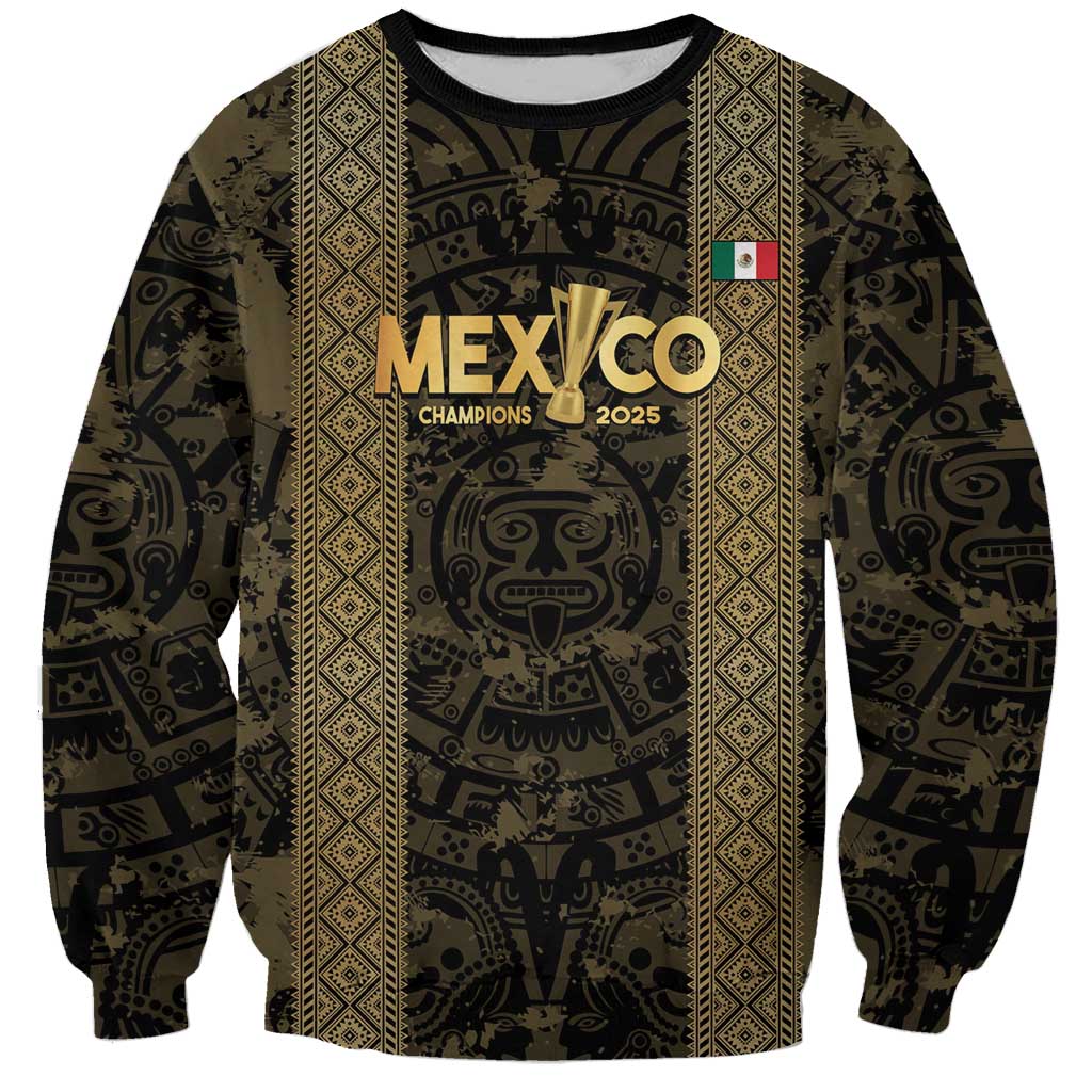 Custom Mexico Football Sweatshirt 2025 El Tri Champions Gold Color - Wonder Print Shop