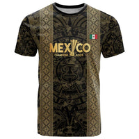 Custom Mexico Football T Shirt 2025 El Tri Champions Gold Color - Wonder Print Shop