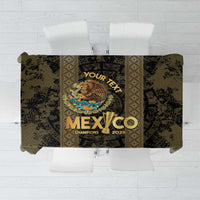 Custom Mexico Football Tablecloth 2025 El Tri Champions Gold Color - Wonder Print Shop
