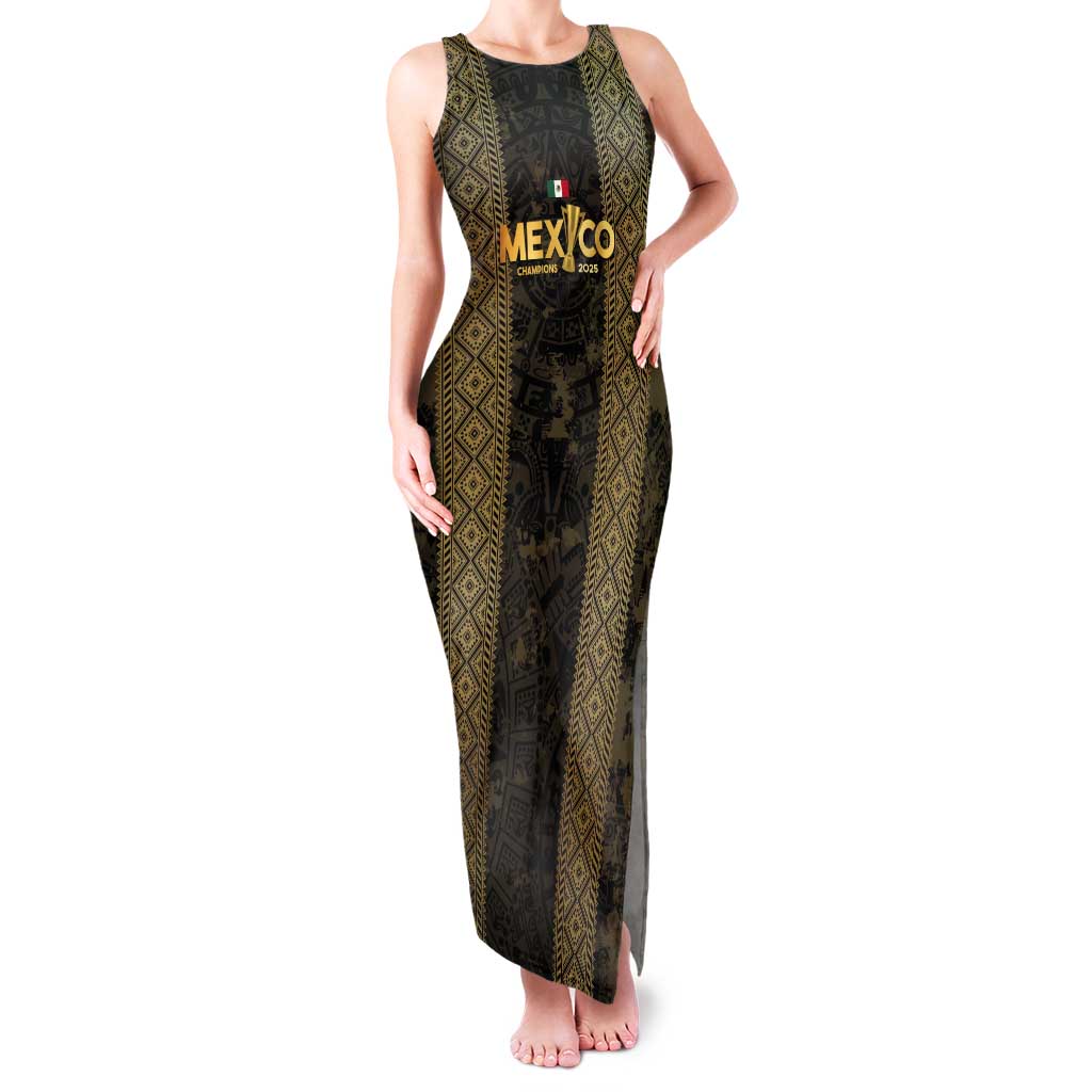 Custom Mexico Football Tank Maxi Dress 2025 El Tri Champions Gold Color - Wonder Print Shop
