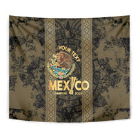 Custom Mexico Football Tapestry 2025 El Tri Champions Gold Color - Wonder Print Shop