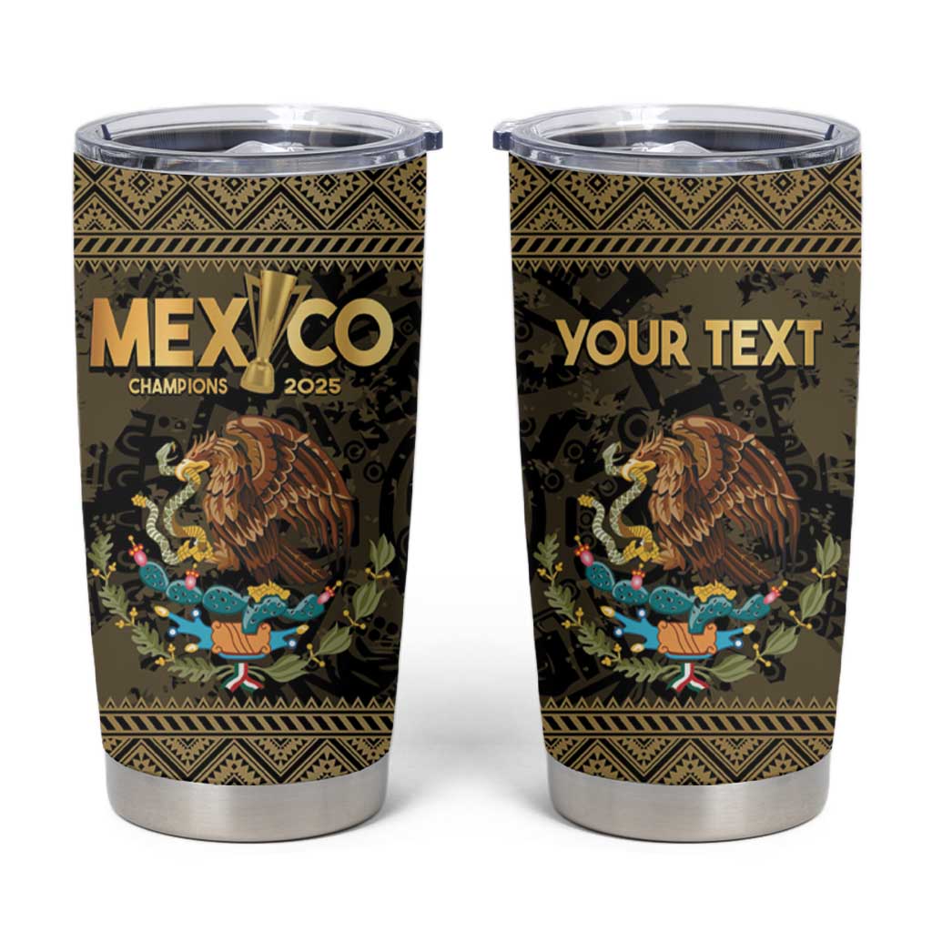 Custom Mexico Football Tumbler Cup 2025 El Tri Champions Gold Color - Wonder Print Shop