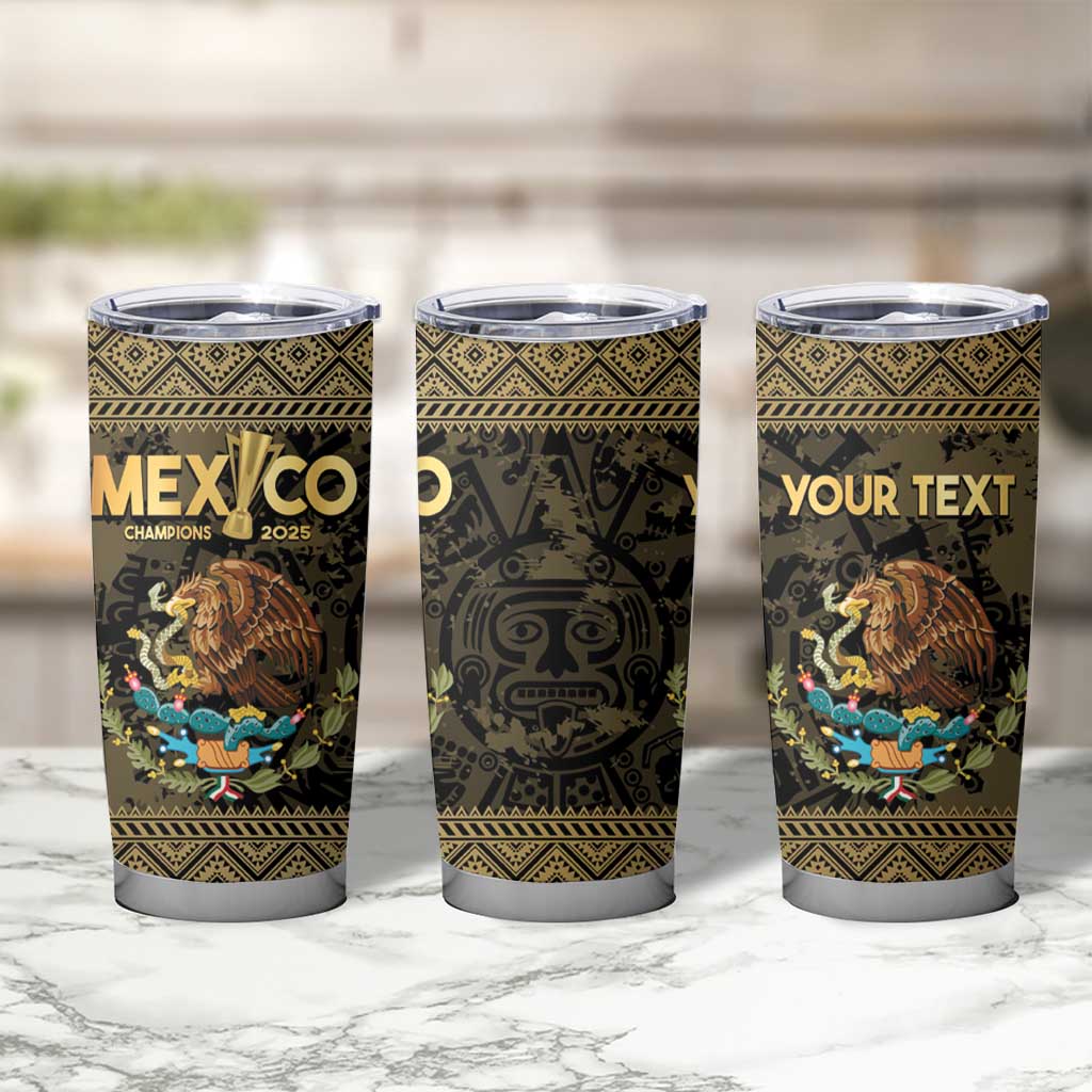 Custom Mexico Football Tumbler Cup 2025 El Tri Champions Gold Color - Wonder Print Shop