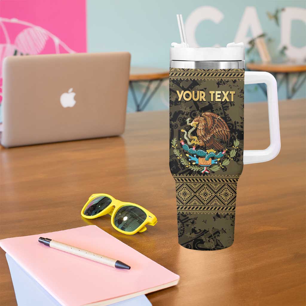 Custom Mexico Football Tumbler With Handle 2025 El Tri Champions Gold Color - Wonder Print Shop