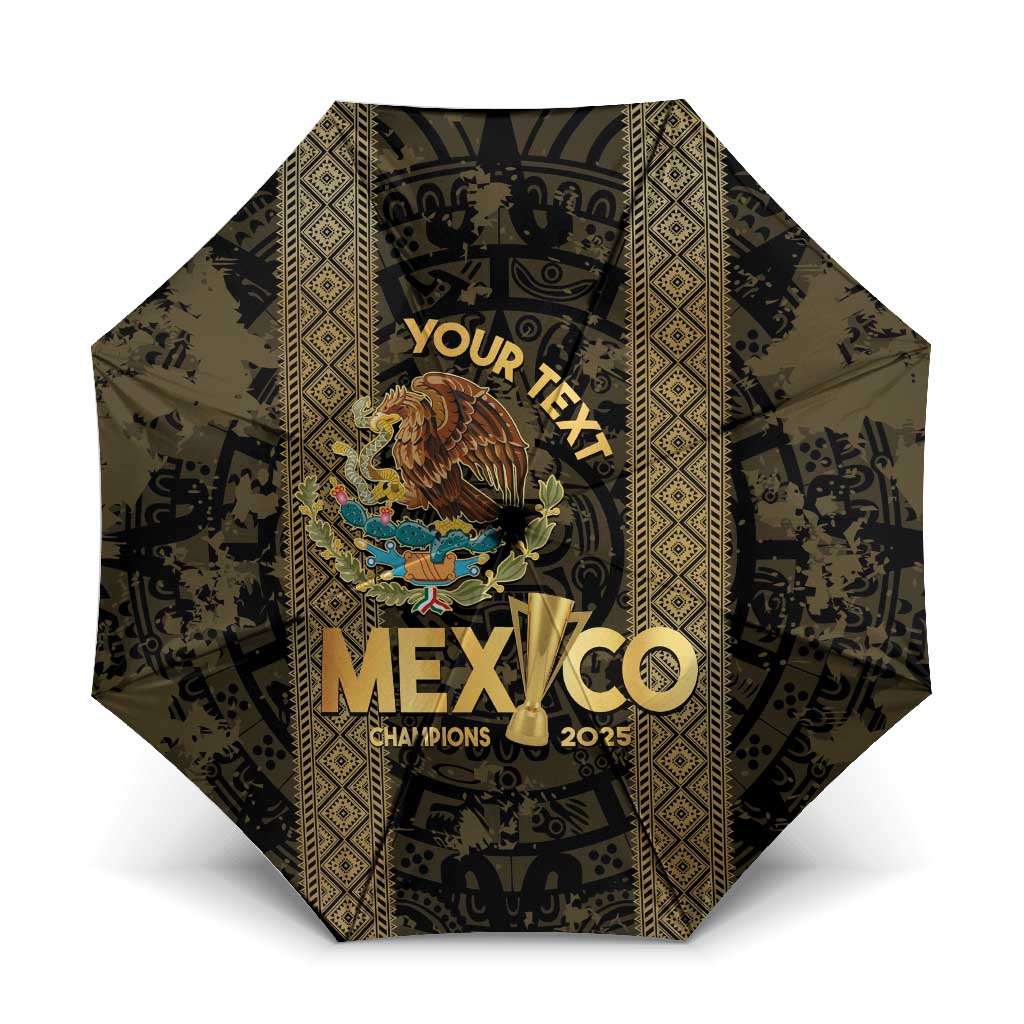 Custom Mexico Football Umbrella 2025 El Tri Champions Gold Color - Wonder Print Shop