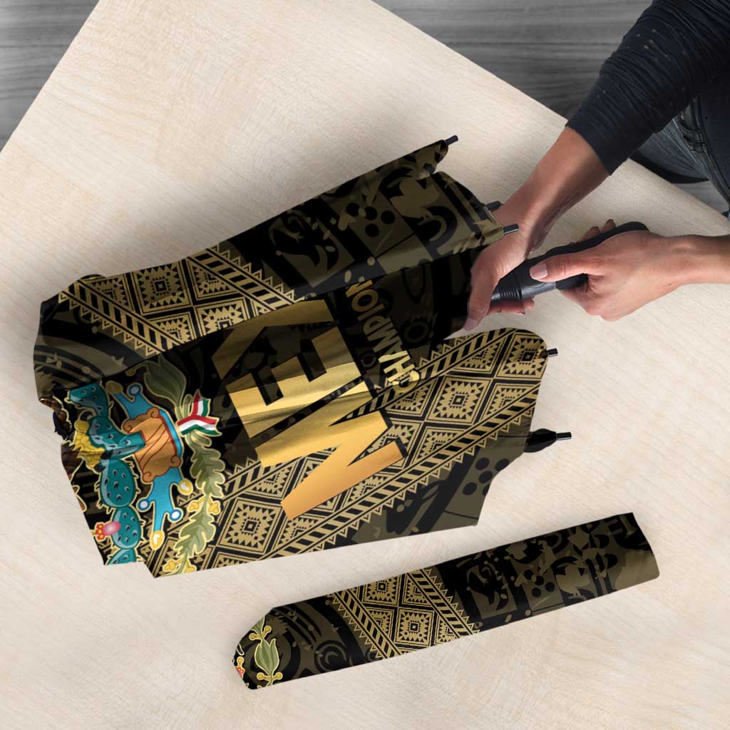 Custom Mexico Football Umbrella 2025 El Tri Champions Gold Color - Wonder Print Shop