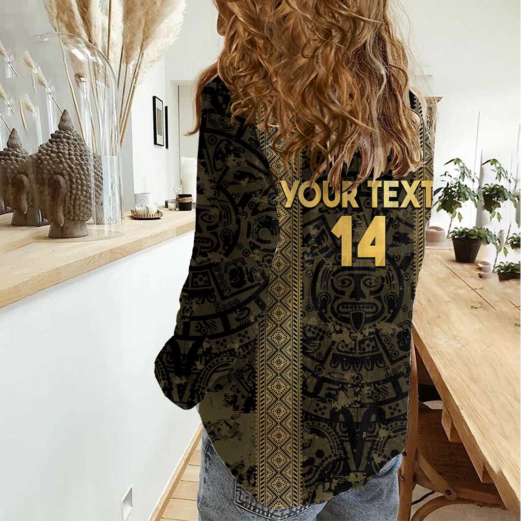 Custom Mexico Football Women Casual Shirt 2025 El Tri Champions Gold Color - Wonder Print Shop