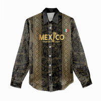 Custom Mexico Football Women Casual Shirt 2025 El Tri Champions Gold Color - Wonder Print Shop
