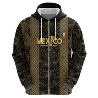 Custom Mexico Football Zip Hoodie 2025 El Tri Champions Gold Color - Wonder Print Shop