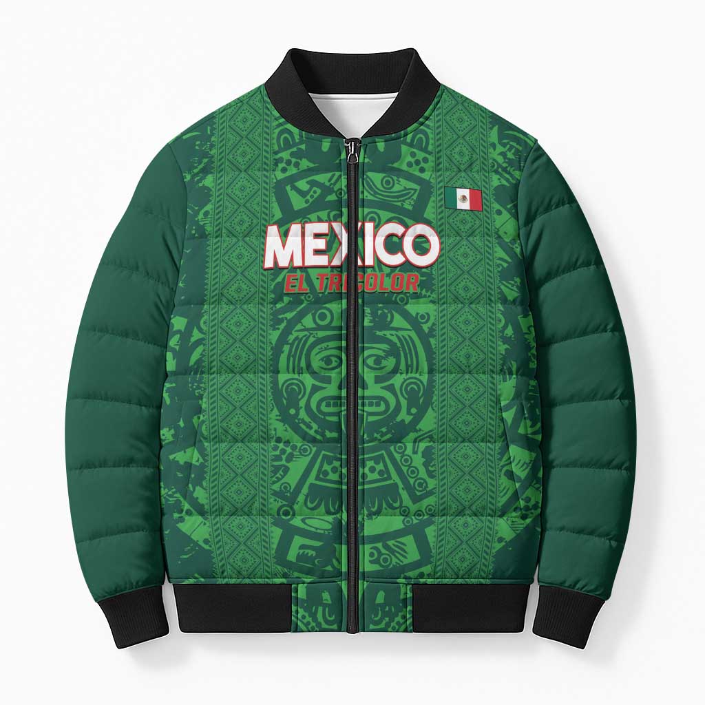 Custom Mexico Football Bomber Puffer Jacket 2025 El Tri Champions Green Color - Wonder Print Shop