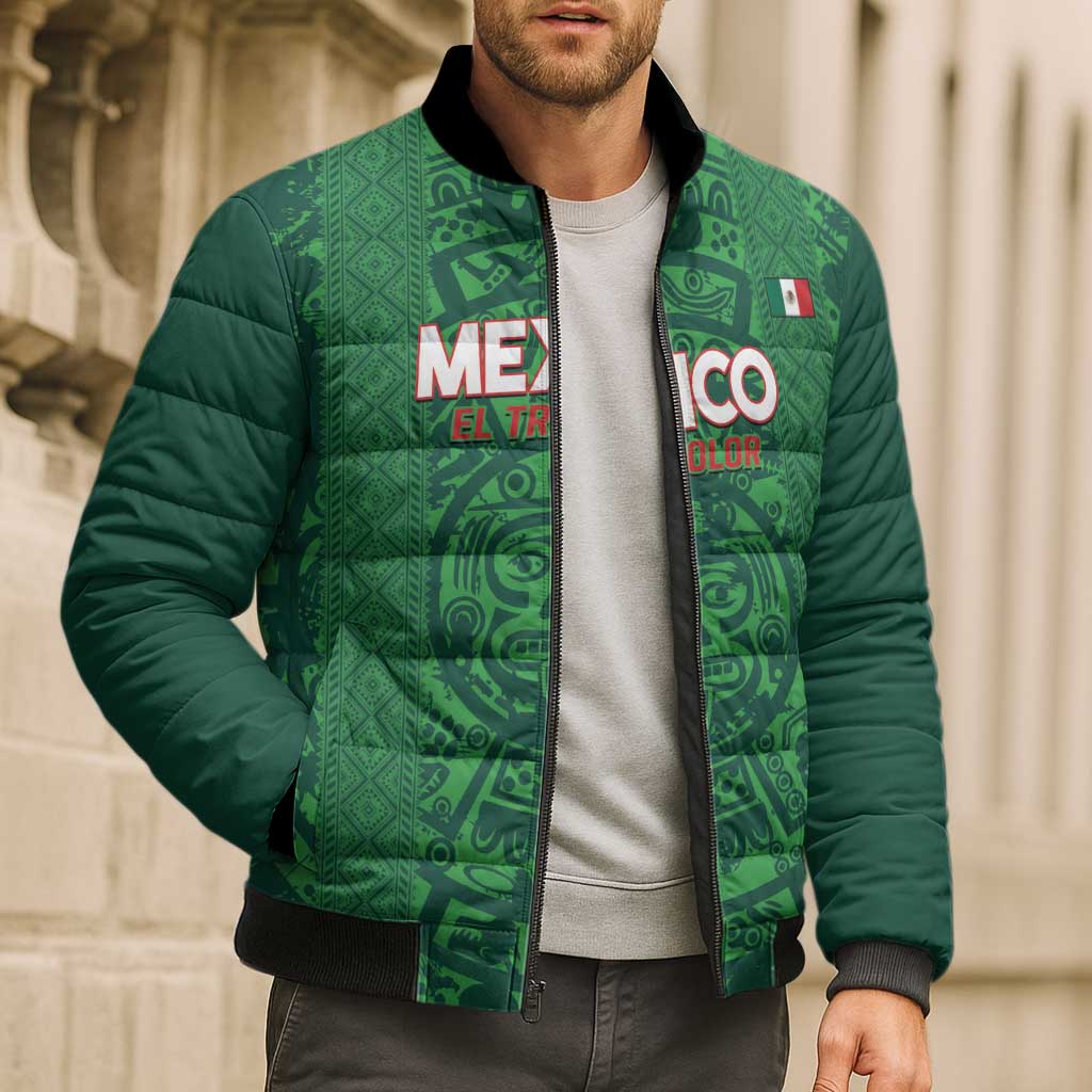 Custom Mexico Football Bomber Puffer Jacket 2025 El Tri Champions Green Color - Wonder Print Shop