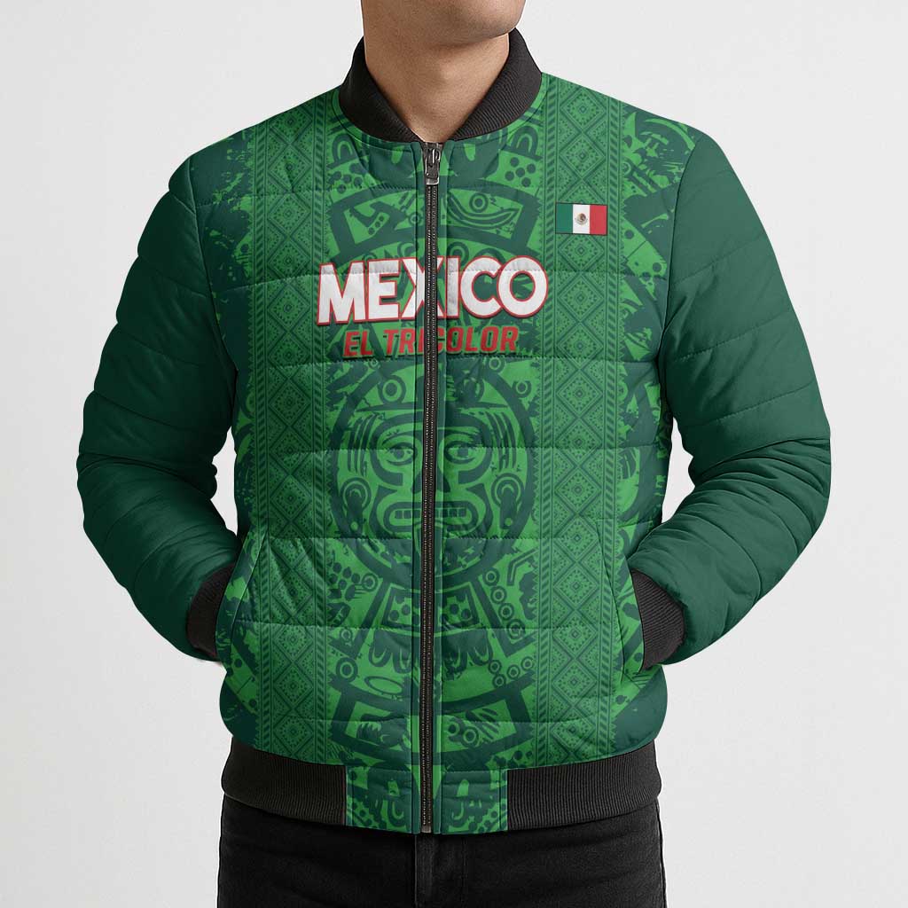 Custom Mexico Football Bomber Puffer Jacket 2025 El Tri Champions Green Color - Wonder Print Shop