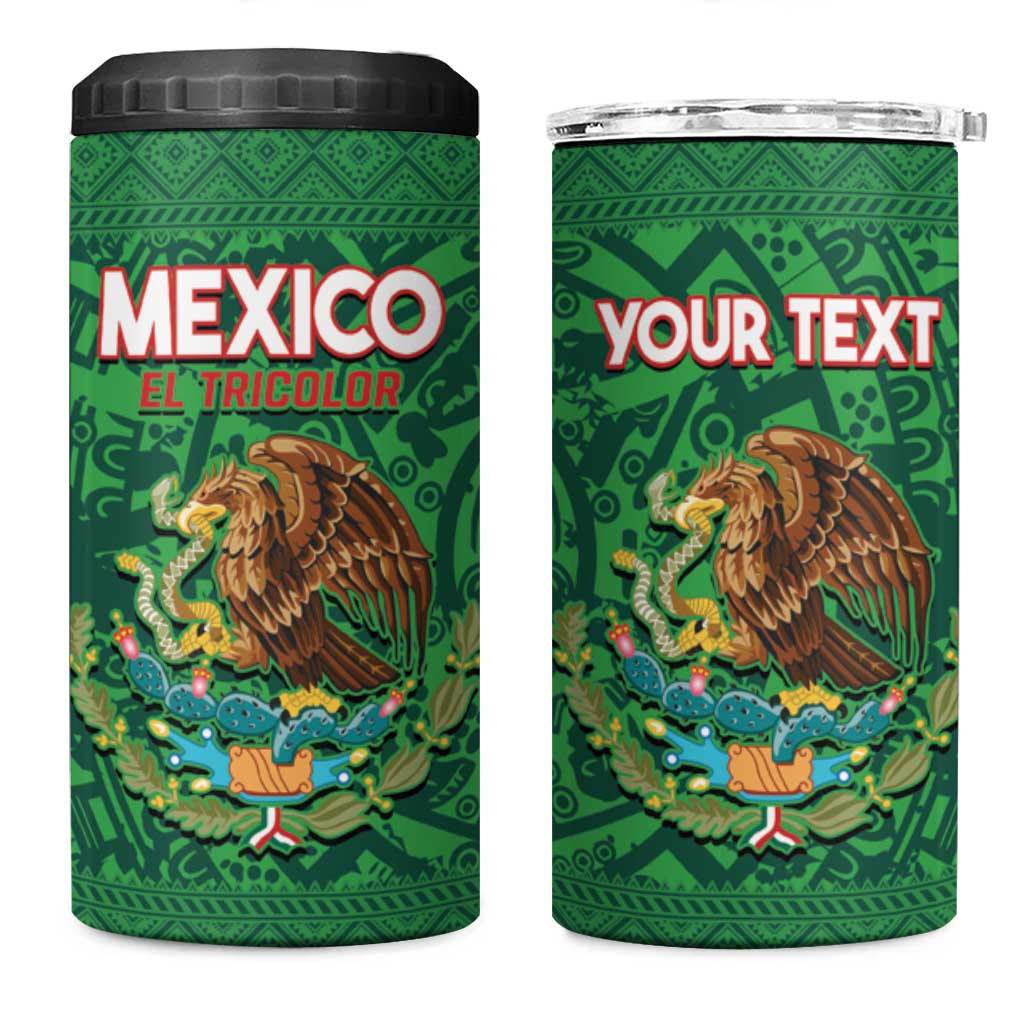 Custom Mexico Football 4 in 1 Can Cooler Tumbler 2025 El Tri Champions Green Color - Wonder Print Shop