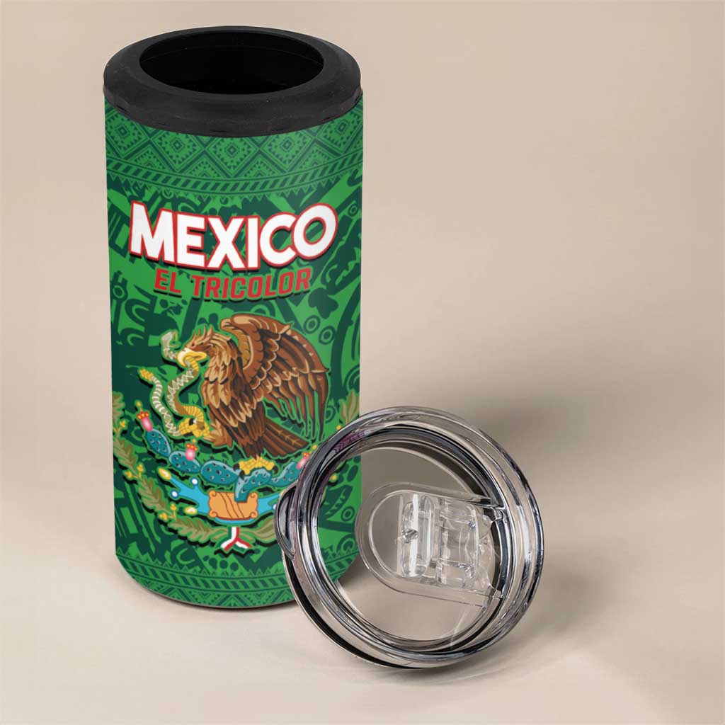 Custom Mexico Football 4 in 1 Can Cooler Tumbler 2025 El Tri Champions Green Color - Wonder Print Shop