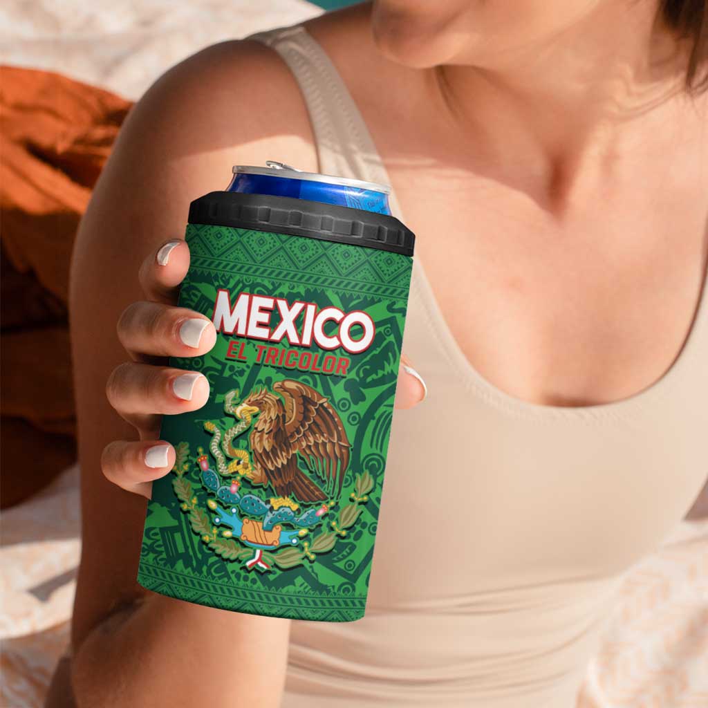 Custom Mexico Football 4 in 1 Can Cooler Tumbler 2025 El Tri Champions Green Color - Wonder Print Shop
