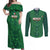 Custom Mexico Football Couples Matching Off Shoulder Maxi Dress and Long Sleeve Button Shirt 2025 El Tri Champions Green Color - Wonder Print Shop