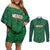 Custom Mexico Football Couples Matching Off Shoulder Short Dress and Long Sleeve Button Shirt 2025 El Tri Champions Green Color - Wonder Print Shop