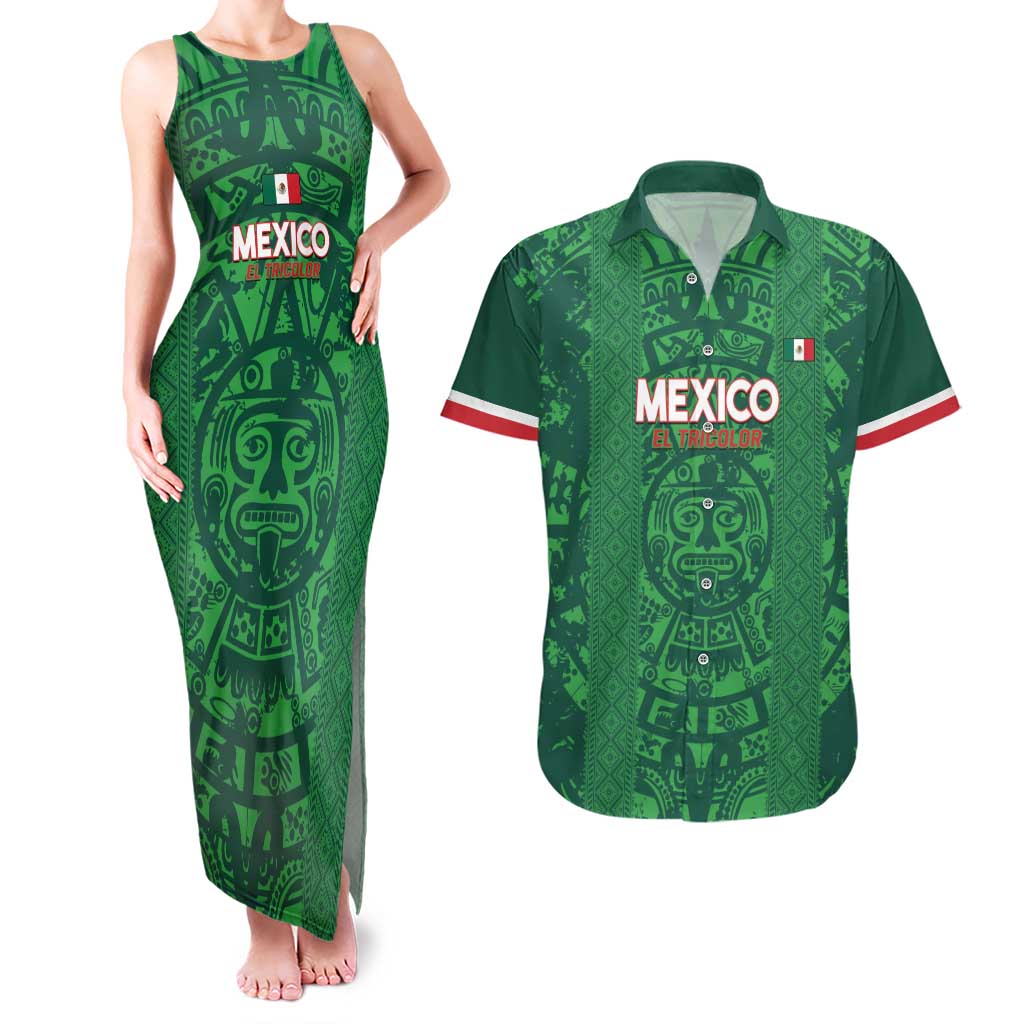 Custom Mexico Football Couples Matching Tank Maxi Dress and Hawaiian Shirt 2025 El Tri Champions Green Color - Wonder Print Shop