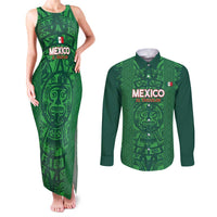 Custom Mexico Football Couples Matching Tank Maxi Dress and Long Sleeve Button Shirt 2025 El Tri Champions Green Color - Wonder Print Shop