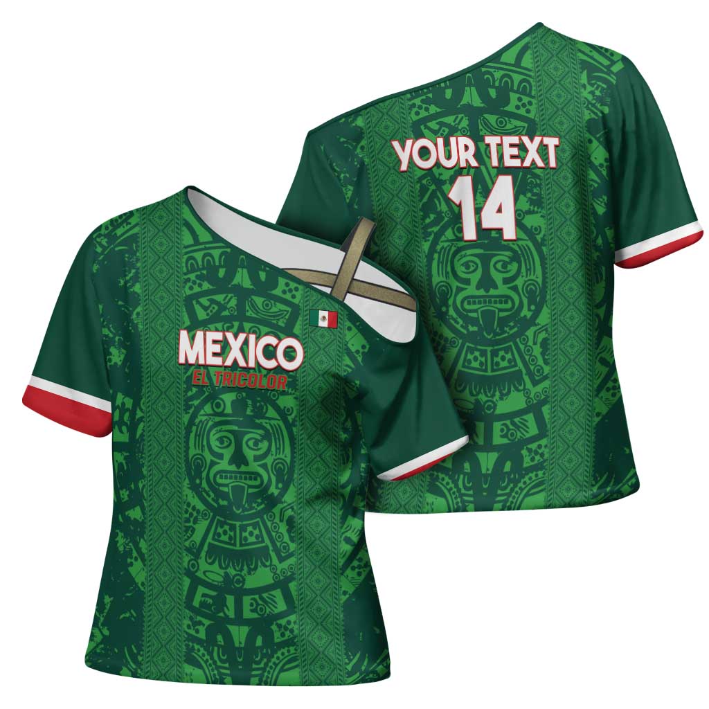 Custom Mexico Football Cross Shoulder Shirt 2025 El Tri Champions Green Color - Wonder Print Shop
