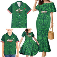 Custom Mexico Football Family Matching Mermaid Dress and Hawaiian Shirt 2025 El Tri Champions Green Color - Wonder Print Shop