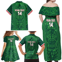 Custom Mexico Football Family Matching Off Shoulder Maxi Dress and Hawaiian Shirt 2025 El Tri Champions Green Color - Wonder Print Shop