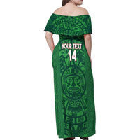 Custom Mexico Football Family Matching Off Shoulder Maxi Dress and Hawaiian Shirt 2025 El Tri Champions Green Color - Wonder Print Shop