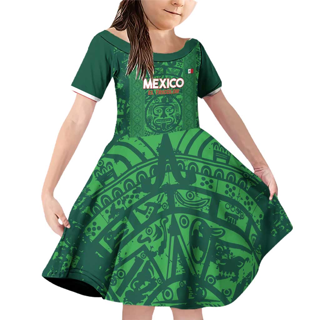 Custom Mexico Football Family Matching Off Shoulder Short Dress and Hawaiian Shirt 2025 El Tri Champions Green Color - Wonder Print Shop