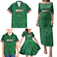Custom Mexico Football Family Matching Puletasi and Hawaiian Shirt 2025 El Tri Champions Green Color - Wonder Print Shop