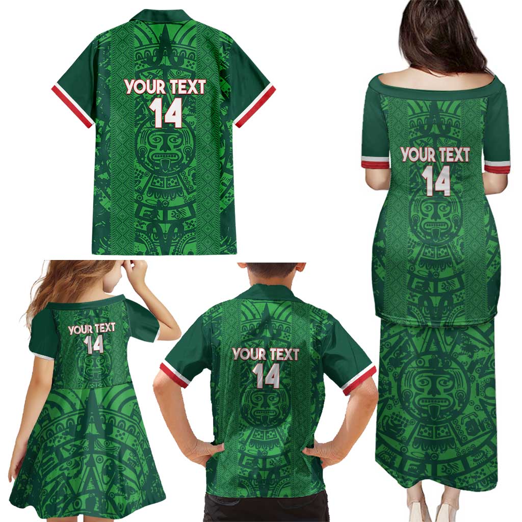 Custom Mexico Football Family Matching Puletasi and Hawaiian Shirt 2025 El Tri Champions Green Color - Wonder Print Shop