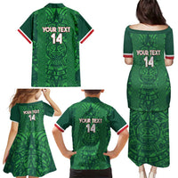 Custom Mexico Football Family Matching Puletasi and Hawaiian Shirt 2025 El Tri Champions Green Color - Wonder Print Shop