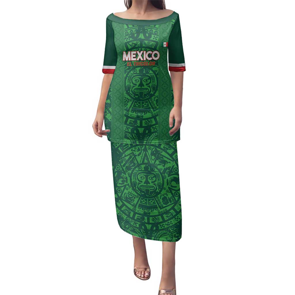 Custom Mexico Football Family Matching Puletasi and Hawaiian Shirt 2025 El Tri Champions Green Color - Wonder Print Shop