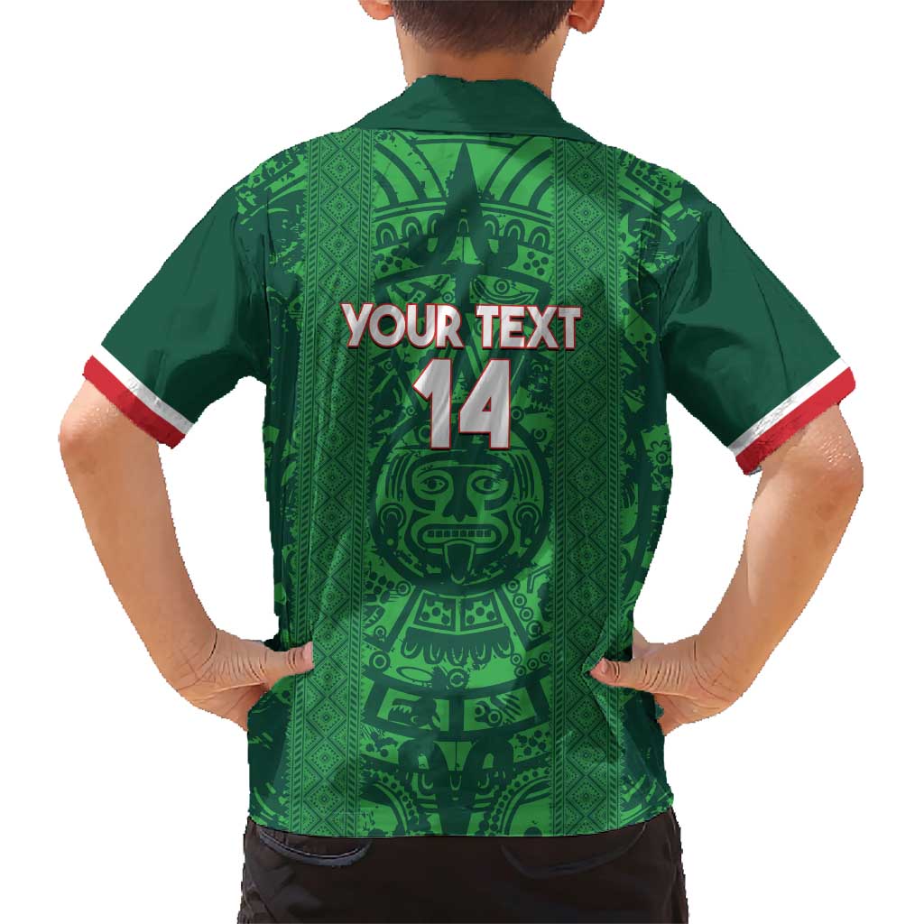 Custom Mexico Football Family Matching Short Sleeve Bodycon Dress and Hawaiian Shirt 2025 El Tri Champions Green Color - Wonder Print Shop