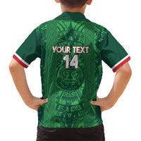 Custom Mexico Football Family Matching Short Sleeve Bodycon Dress and Hawaiian Shirt 2025 El Tri Champions Green Color - Wonder Print Shop