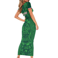 Custom Mexico Football Family Matching Short Sleeve Bodycon Dress and Hawaiian Shirt 2025 El Tri Champions Green Color - Wonder Print Shop