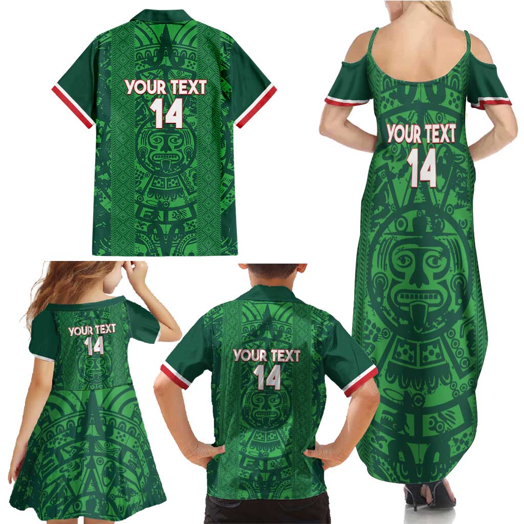 Custom Mexico Football Family Matching Summer Maxi Dress and Hawaiian Shirt 2025 El Tri Champions Green Color - Wonder Print Shop