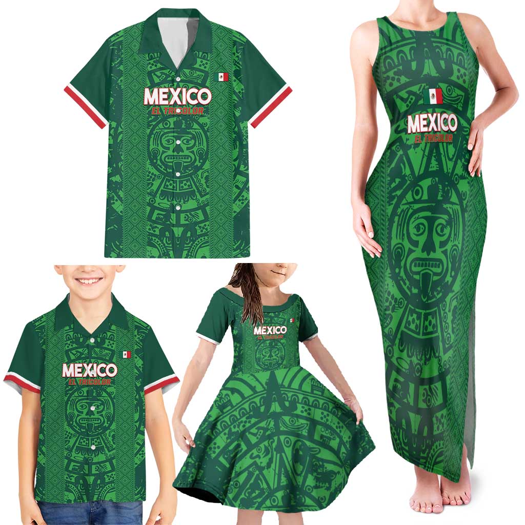 Custom Mexico Football Family Matching Tank Maxi Dress and Hawaiian Shirt 2025 El Tri Champions Green Color - Wonder Print Shop