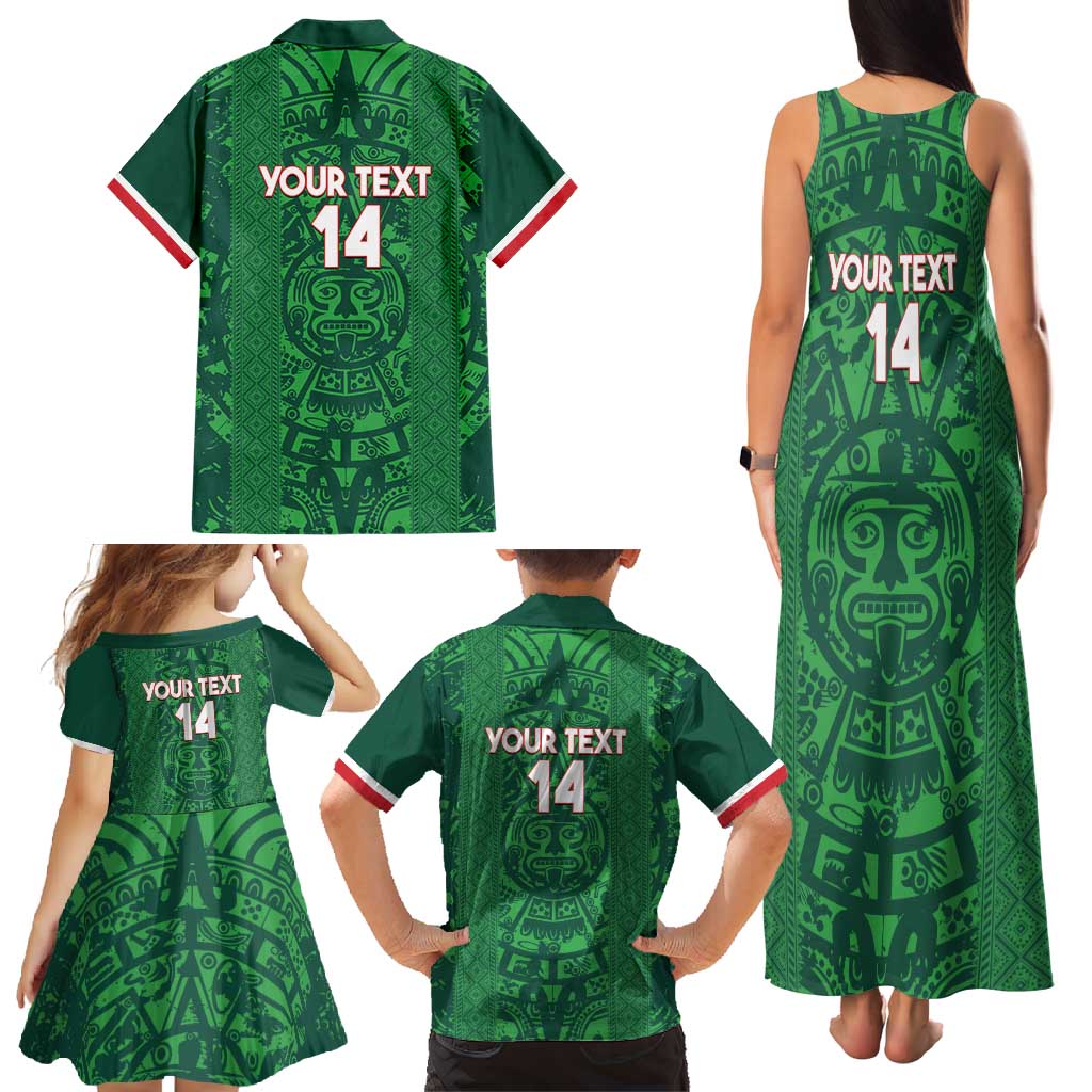 Custom Mexico Football Family Matching Tank Maxi Dress and Hawaiian Shirt 2025 El Tri Champions Green Color - Wonder Print Shop