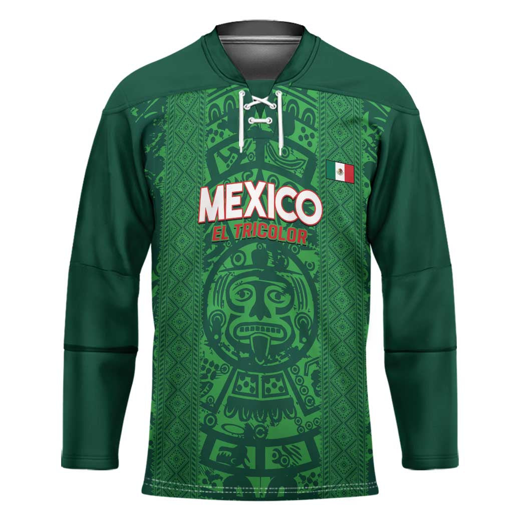 Custom Mexico Football Hockey Jersey 2025 El Tri Champions Green Color - Wonder Print Shop